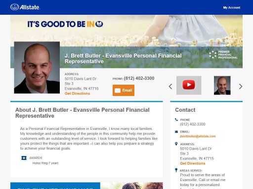 allstate personal financial representative j brett butler